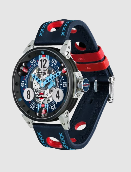 Review BRM Martini Racing watches for sale B.R.M V6-44-SA-N Skeleton Martini Racing